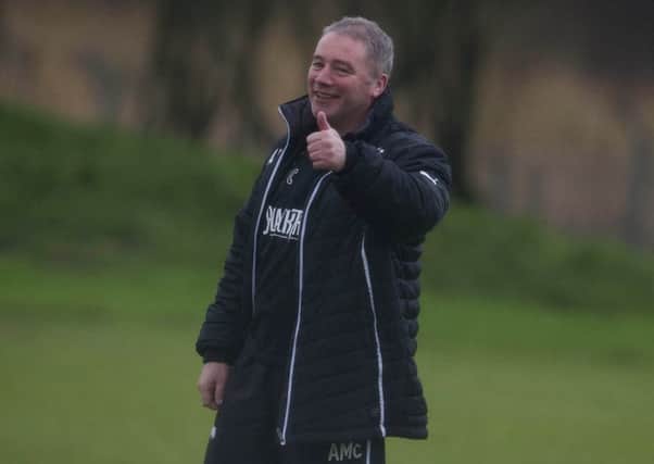 Rangers manager Ally McCoist leads training. Picture: SNS