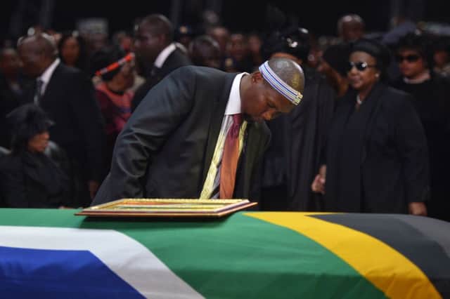 Nelson Mandelas grandson Mandla at the burial. Picture: AP