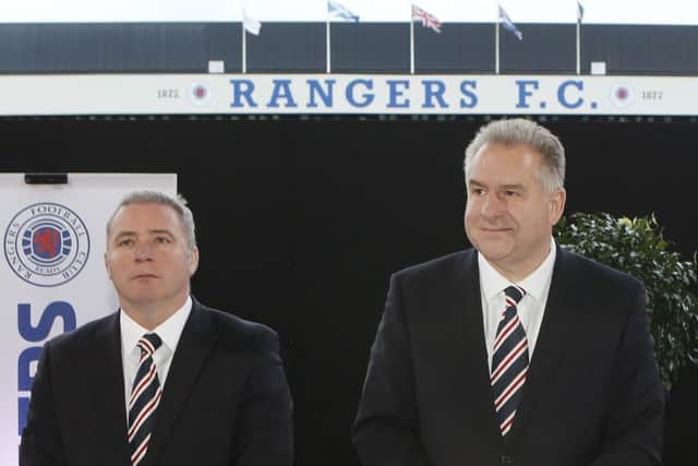 Rangers chief executive Graham Wallace (right) and manager Ally McCoist. Picture: PA