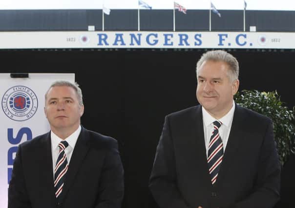 Rangers chief executive Graham Wallace (right) and manager Ally McCoist. Picture: PA