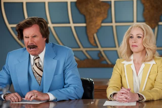 Ferrell, left, and Christina Applegate as Veronica Corningstone. Picture: AP