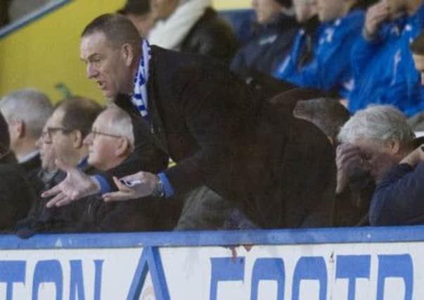 Kenny Shiels got his point across from the stands. Picture: SNS