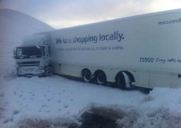 This lorry jackknifed on the A9. Picture: Traffic Scotland