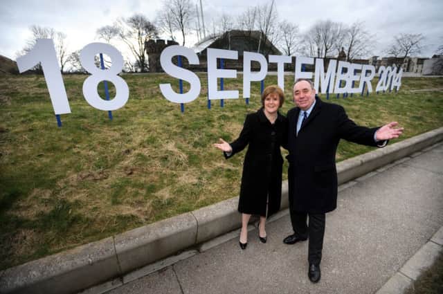 Nicola Sturgeon and Alex Salmond name the day. Picture: Jane Barlow