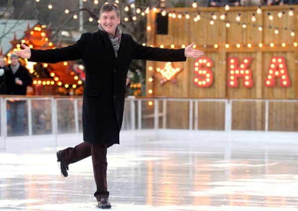Robin Cousins made a special appearance on the Edinburgh Ice Rink. Picture: Jane Barlow