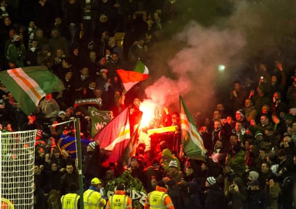 Smoke bombs and fireworks were set off during Celtics trip to Motherwell earlier this month. Picture: SNS
