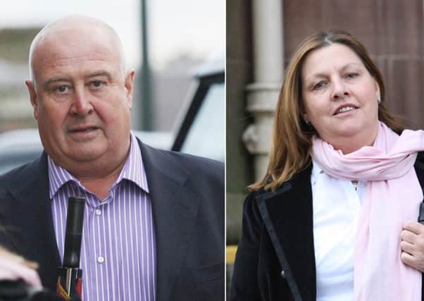 Terence Horan, left, and Jane Hagan have been found guilty of stealing items from Craig Whyte's Castle Grant home. Picture: Peter Jolly