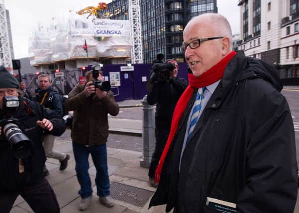 Denis MacShane arrives at the Old Bailey court in central London yesterday. Picture: Getty
