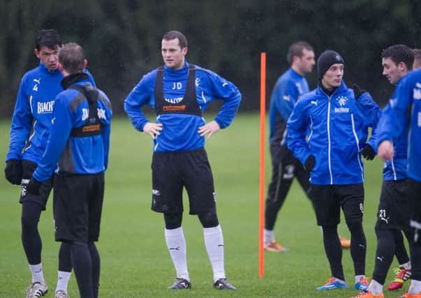 Jon Daly, centre, has praised his Rangers team-mates for his run of form this season. Picture: SNS