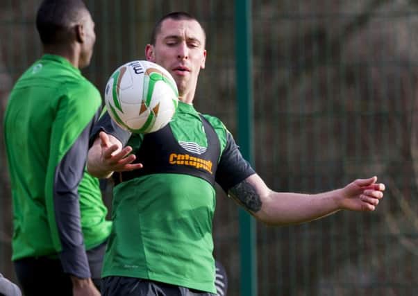 Celtic captain Scott Brown gets on the ball at training. Picture: SNS