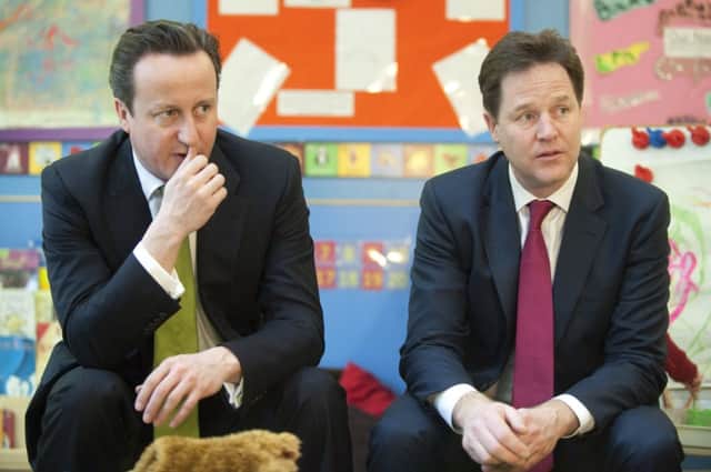 Neither David Cameron nor Nick Clegg are happy. Picture: AFP/Getty