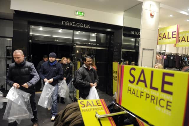 Shoppers in Edinburgh arrive early fior Next's Boxing Day sale. Picture: Julie Bull