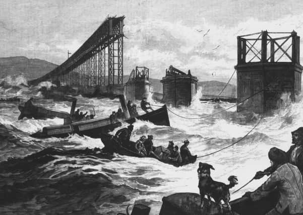 Diver John Cox finds the front of the train which plunged into the Firth of Tay on 28 December 1879. Picture: Getty