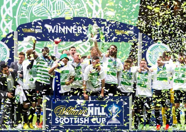 Celtic celebrate their Scottish Cup win. Picture: SNS