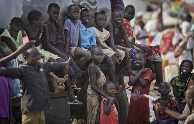 Some of South Sudans many displaced children at a UN refuge compound in Juba. Picture: AP