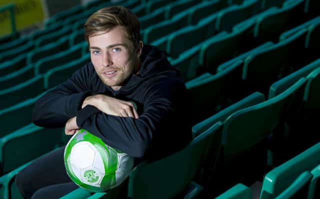 Midfielder Lewis Stevenson is relishing a more attacking role in Terry Butchers Hibs side. Picture: SNS