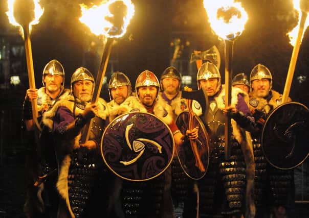 The Up Helly Aa Vikings. Picture: Jane Barlow