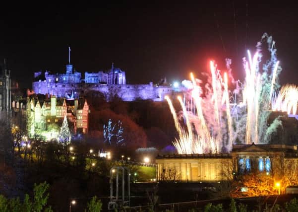 Fireworks explode over Edinburgh Castle. Picture: Jane Barlow
