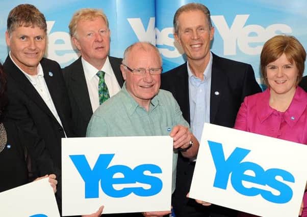 Colin Fox, far left, pictured with other advisory board members of the Yes Scotland campaign. Picture: Kate Chandler