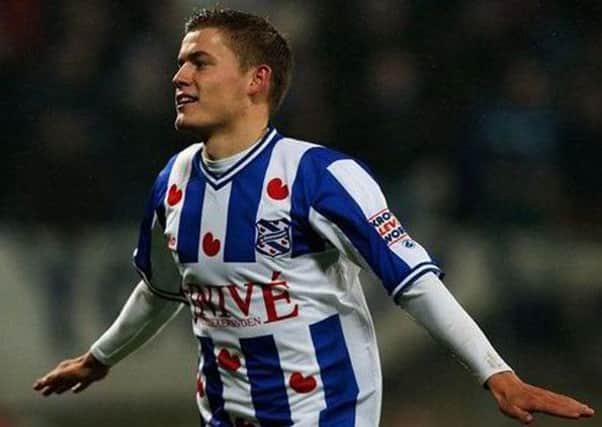 Alfred Finnbogason celebrates a goal for Heerenveen. Could Celtic get their man this month? Picture: Getty