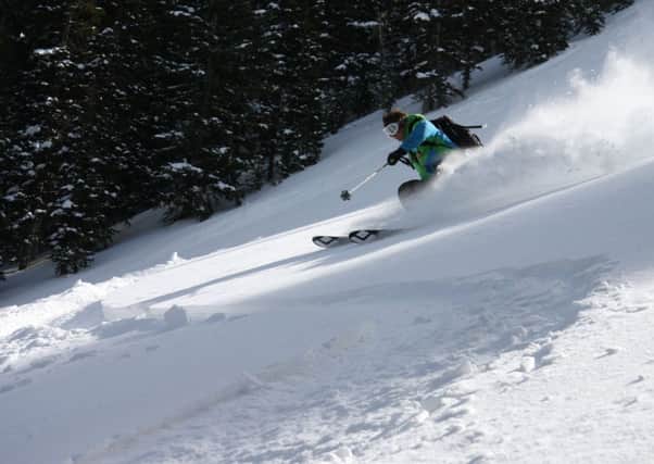Kevin Langlois skiing in the Wasatch Mountains, Utah. Picture: Roger Cox