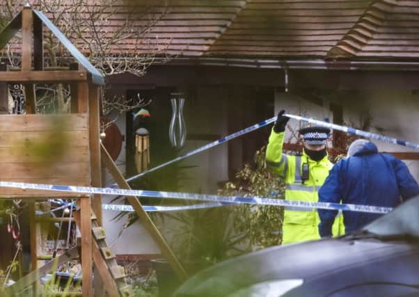 Police at the house in Bostock earlier this week. Picture: PA