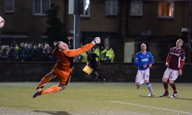 Rangers midfielder Nicky Law scores his second goal of the match in stoppage time. Picture: SNS