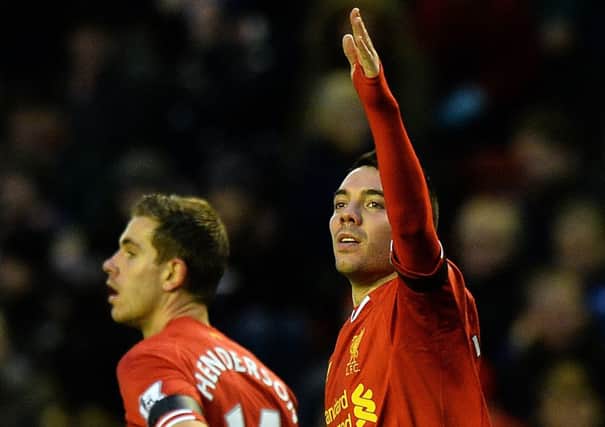 Iago Aspas: First goal for Liverpool. Picture: Getty