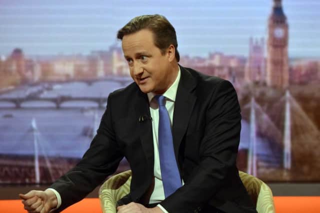 Andrew Marr interviews Prime Minister David Cameron on his BBC show yesterday. Picture: PA