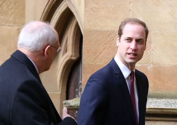 The duke arrives at St Johns College yesterday. Picture: PA Wire