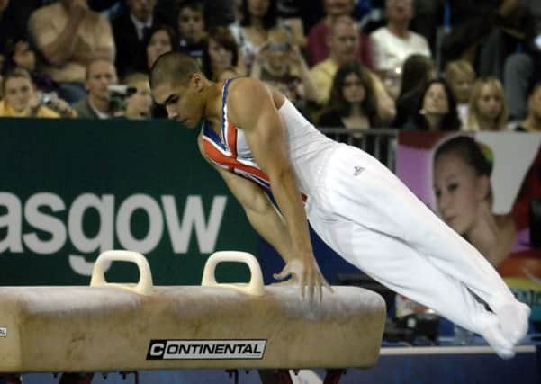 Louis Smith competes on a previous visit to Glasgow for the Grand Prix. Picture: Jane Barlow