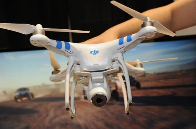 The DJI Phantom 2 Vision aerial system drone. Picture: Getty
