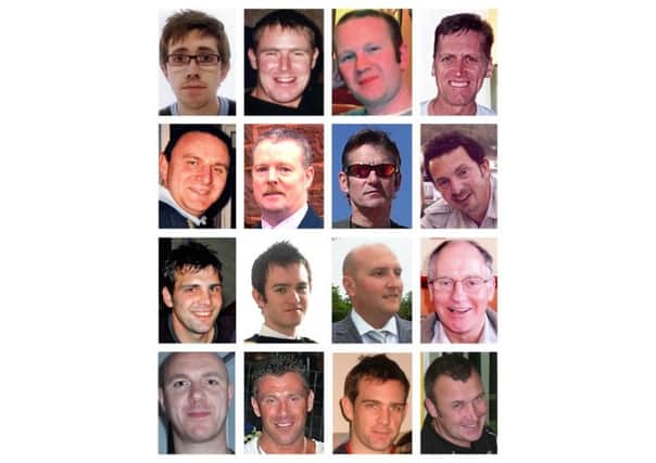 The 16 men killed in the Super Puma crash in 2009. Picture: PA