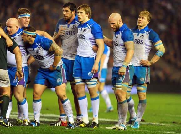 Jonny Gray centre after replacing his brother against South Africa. Picture: Ian Rutherford