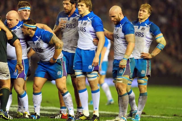 Jonny Gray centre after replacing his brother against South Africa. Picture: Ian Rutherford