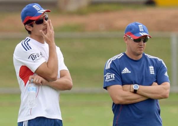 Alastair Cook (left) and Andy Flower. Picture: PA