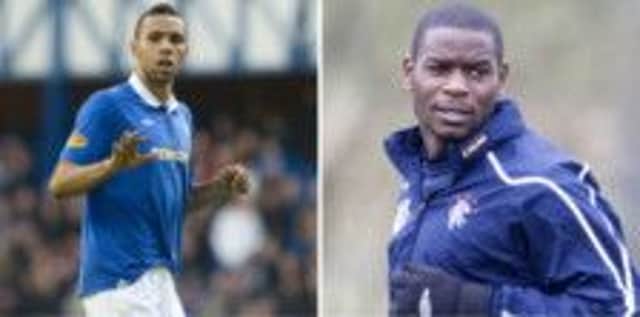 Former Rangers players Kyle Bartley and Maurice Edu. Picture: SNS