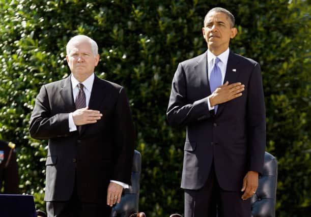 US secretary of defense Robert Gates and President Barack Obama. Picture: Getty