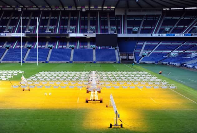 The pitch at Murrayfield Stadium in Edinburgh is treated with a garlic spray. Picture: Ian Rutherford