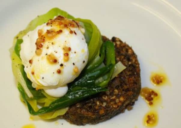 Warm salad of Macsween haggis, leek and poached egg. Picture: Contributed