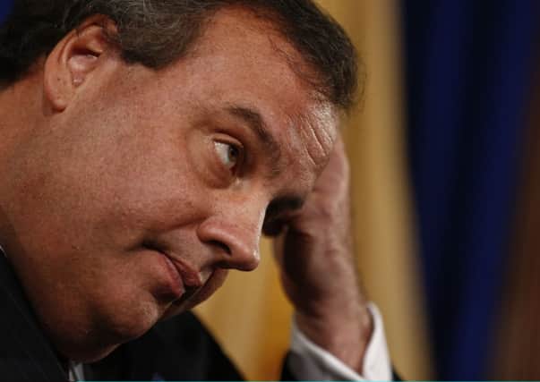 Chris Christie faces the press yesterday and apologises for the scandal. Picture: Getty