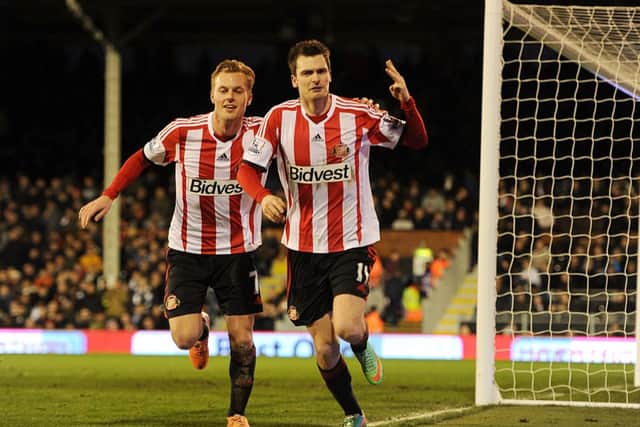 Adam Johnson celebrates scoring his third and Sunderland's fourth. Picture: PA
