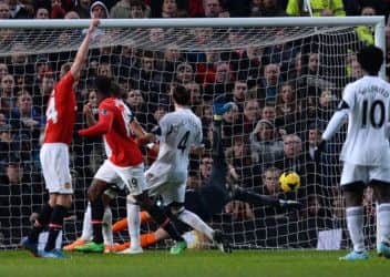 Manchester United striker Danny Welbeck scores to make it 2-0. Picture: Getty