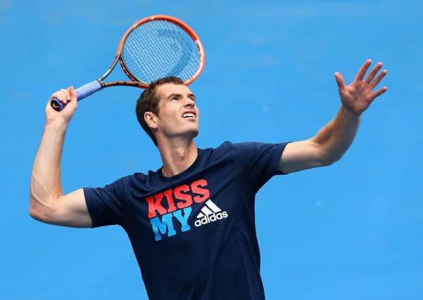Andy Murray trains ahead of the Australian Open. Picture: Getty