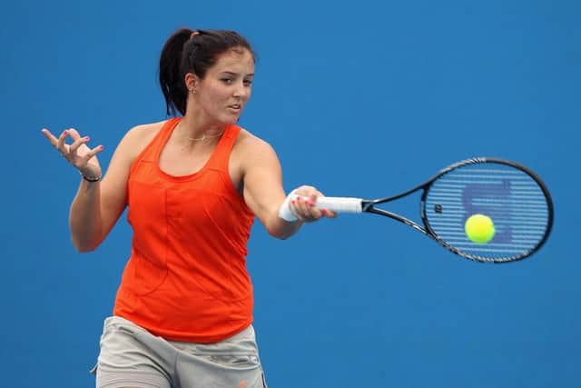 Laura Robson of Great Britain in practice ahead of the Australian Open. Picture: Getty
