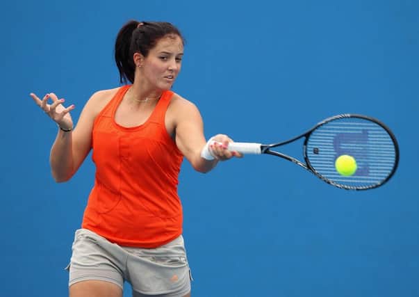 Laura Robson of Great Britain in practice ahead of the Australian Open. Picture: Getty