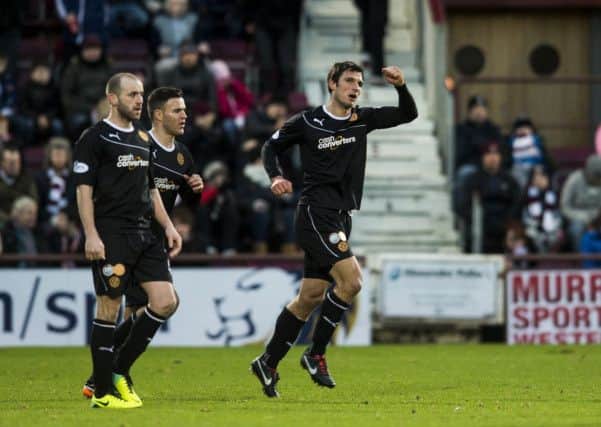 John Sutton celebrates his goal. Picture: Ian Georgeson