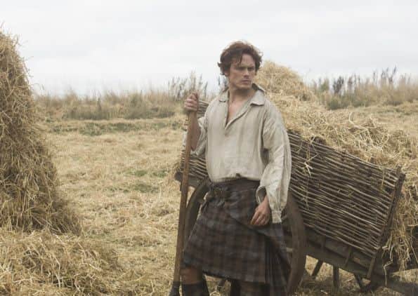 Sam Heughan as Jamie Fraser in the Outlander TV series. Picture: AP