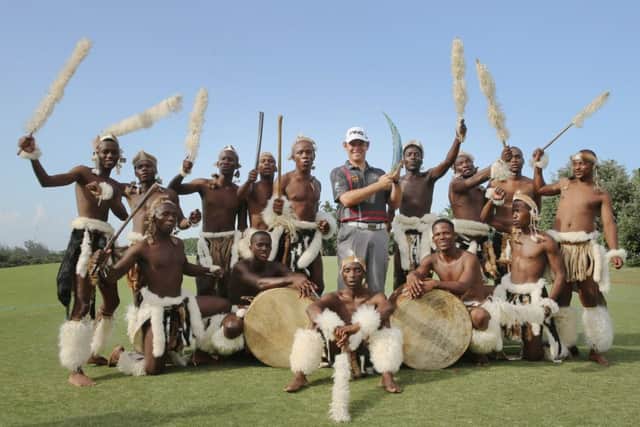 Louis Oosthuizen celebrated winning the Volvo Golf Champions title in Durban. Picture: Getty