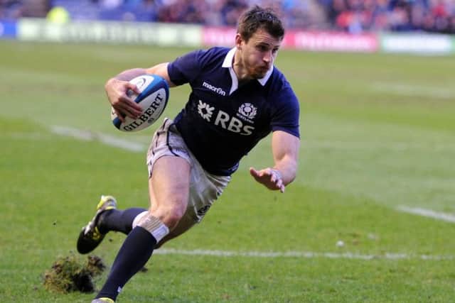 Scotland's Tommy Seymour scores a try against Japan in November last year. Picture: Ian Rutherford